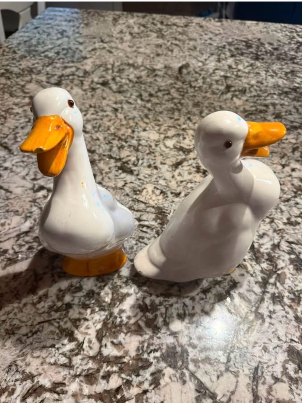 Vintage 1980’s White Ceramic Duck Set